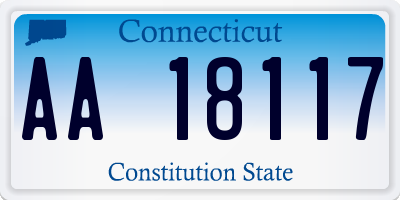 CT license plate AA18117