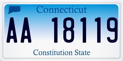 CT license plate AA18119