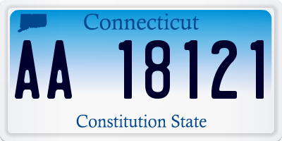 CT license plate AA18121