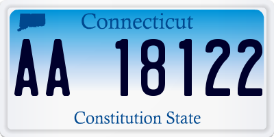 CT license plate AA18122