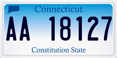 CT license plate AA18127