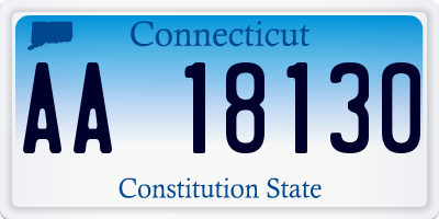 CT license plate AA18130