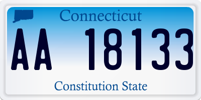 CT license plate AA18133