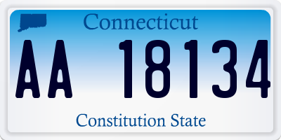 CT license plate AA18134