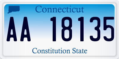 CT license plate AA18135