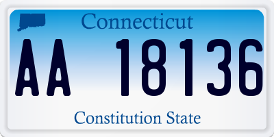 CT license plate AA18136