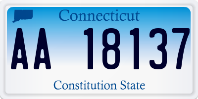 CT license plate AA18137