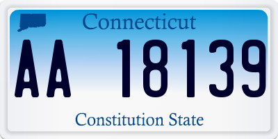 CT license plate AA18139