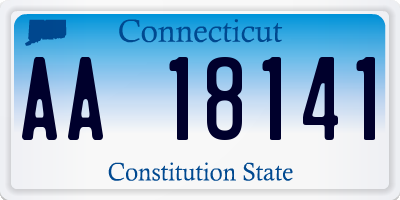 CT license plate AA18141