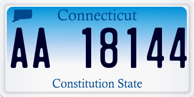 CT license plate AA18144