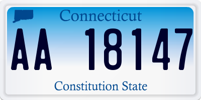 CT license plate AA18147