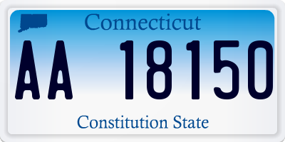 CT license plate AA18150