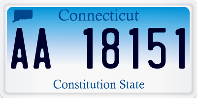 CT license plate AA18151