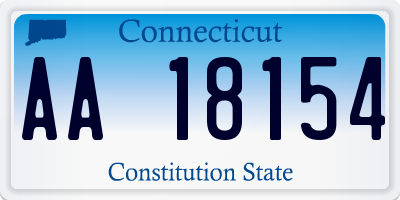 CT license plate AA18154