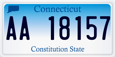 CT license plate AA18157