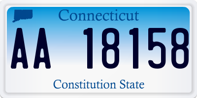 CT license plate AA18158