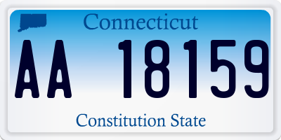 CT license plate AA18159