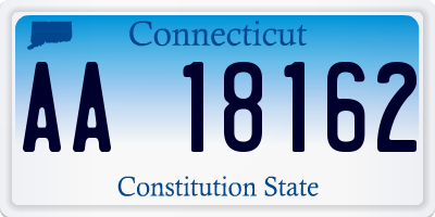 CT license plate AA18162