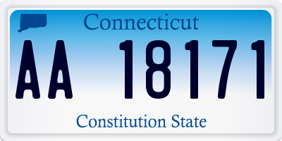 CT license plate AA18171