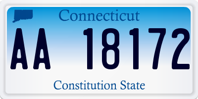 CT license plate AA18172