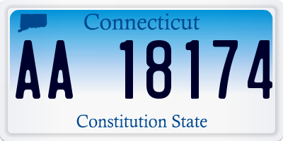 CT license plate AA18174