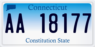 CT license plate AA18177