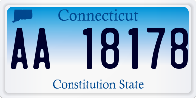 CT license plate AA18178