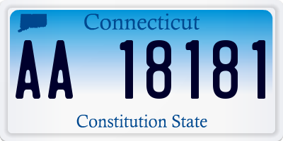 CT license plate AA18181