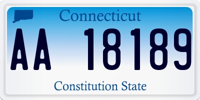 CT license plate AA18189