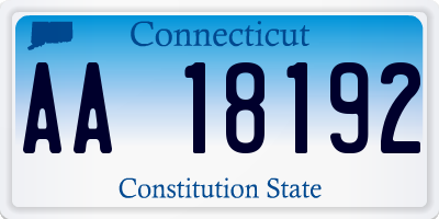 CT license plate AA18192