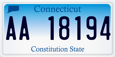 CT license plate AA18194