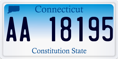 CT license plate AA18195