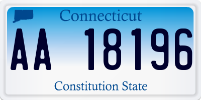 CT license plate AA18196