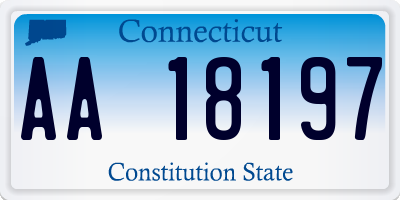 CT license plate AA18197