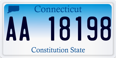 CT license plate AA18198