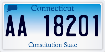 CT license plate AA18201