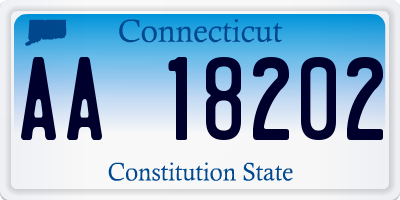 CT license plate AA18202