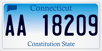 CT license plate AA18209