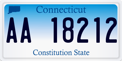 CT license plate AA18212