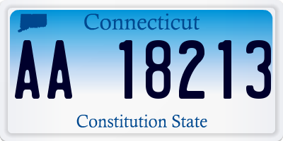 CT license plate AA18213