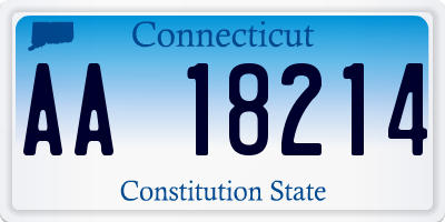 CT license plate AA18214