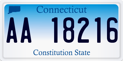 CT license plate AA18216