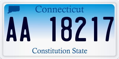 CT license plate AA18217