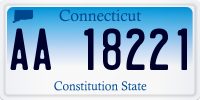 CT license plate AA18221