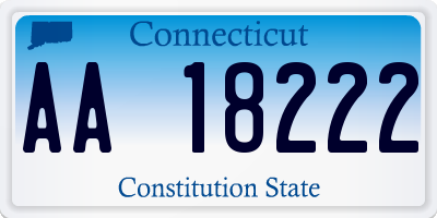 CT license plate AA18222