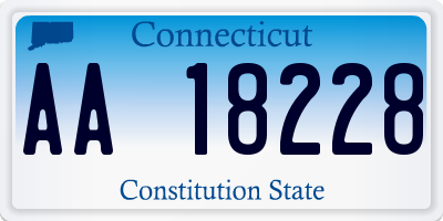 CT license plate AA18228