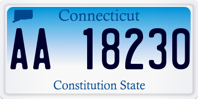 CT license plate AA18230