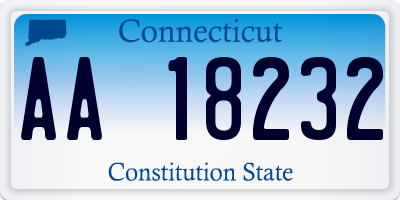 CT license plate AA18232