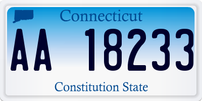 CT license plate AA18233