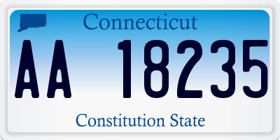 CT license plate AA18235